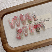 Pink Butterfly French Press-On Nails – DDX-H050