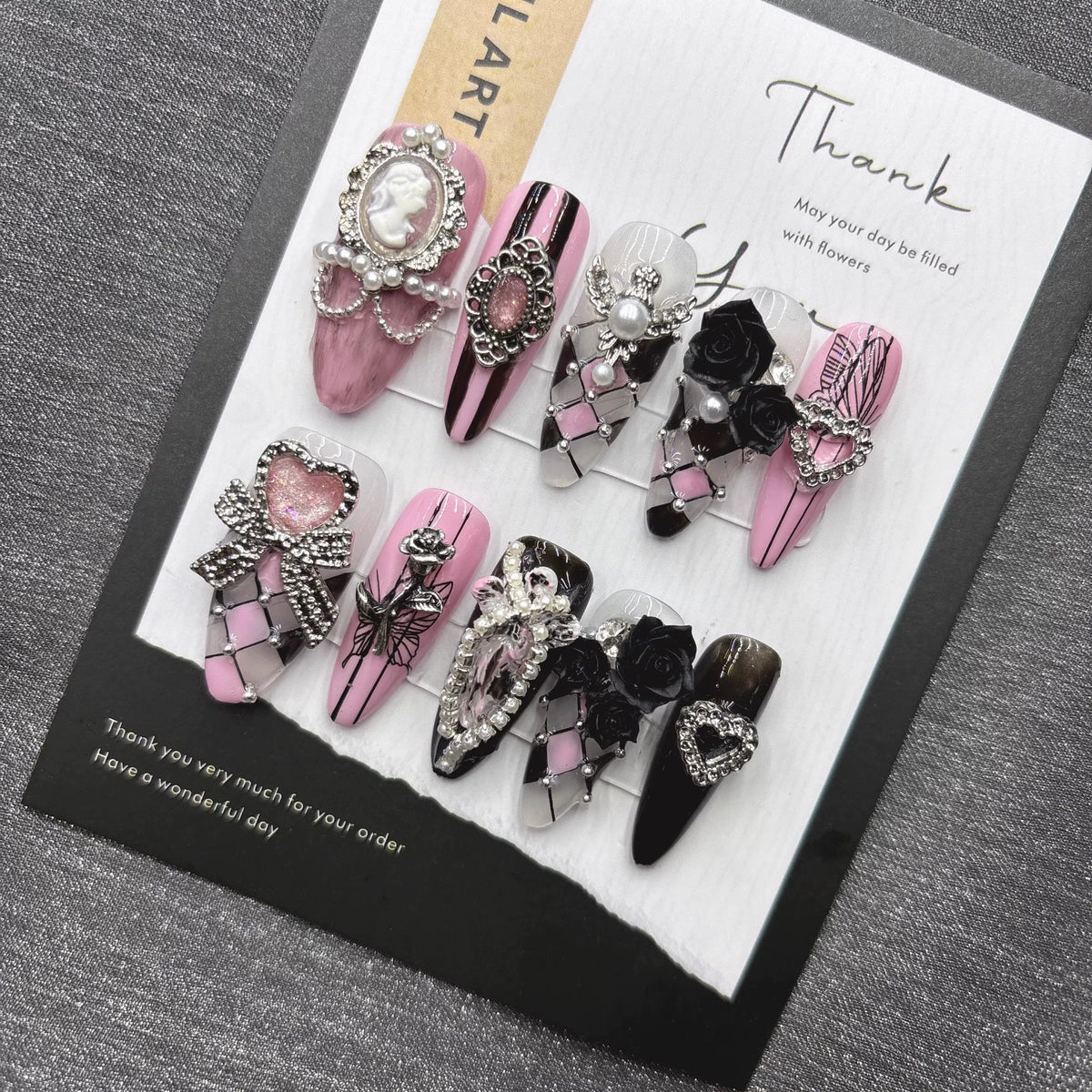 Black Spade Queen Gothic Press-On Nails