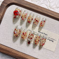 Gold Crystal Starry Night Press-On Nails