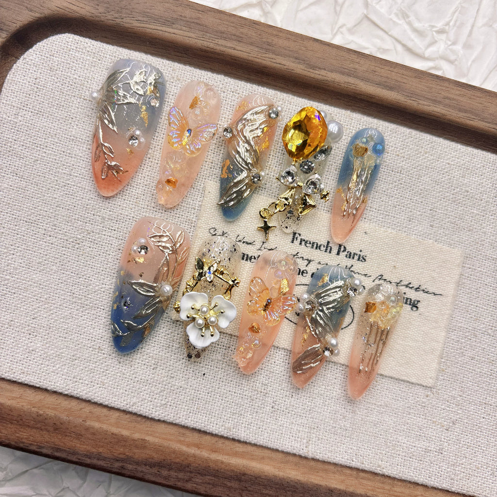 Dunhuang-Inspired Celestial Press-On Nails