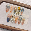 Handmade Dunhuang-Inspired Celestial Press-On Nails