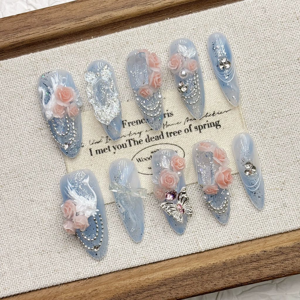 Blue Swan Elegant Press-On Nails
