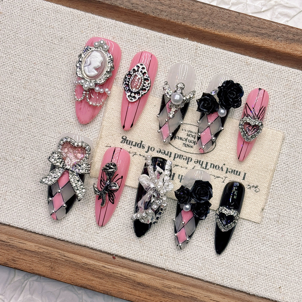 Black Spade Queen Gothic Press-On Nails