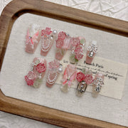 Pink Butterfly French Press-On Nails – DDX-H050