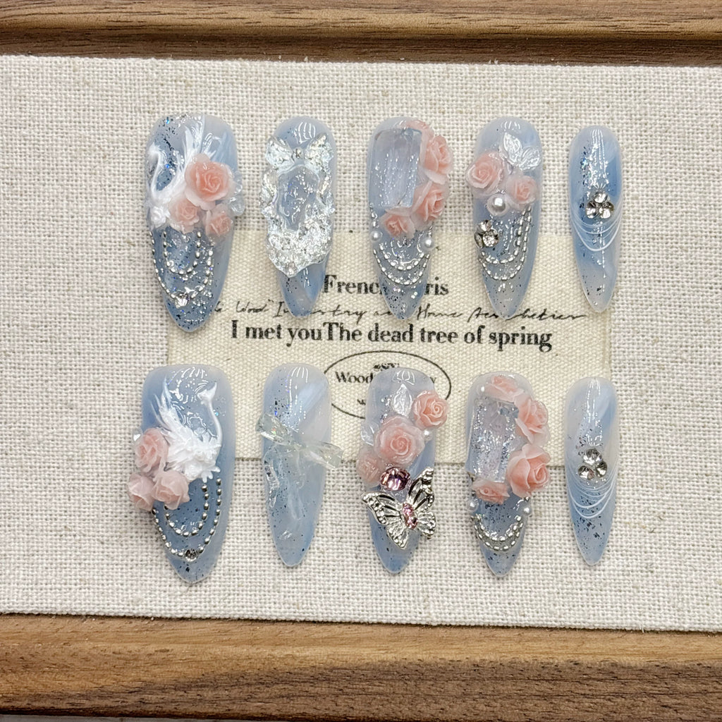 Blue Swan Elegant Press-On Nails