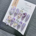 Purple smudge manicure, handmade wear, blind box, cat's eye, high-end sense, beautiful, heavy industry 2026 New Year's medium and long models