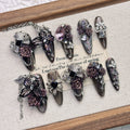 Black Butterfly Gothic Tassel Press-On Nails