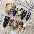 Blue and gold poker drama clown funny pure handmade wearing armor cartoon cute cool handsome European and American 2026 New Year's long models