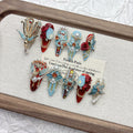 Red Gold Phoenix Bridal Press-On Nails