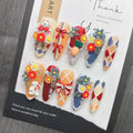 Handmade Colorful Bunny Carrot Press-On Nails