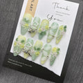 Olive Green Gradient Frame Press-On Nails