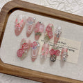 Pink butterfly handmade armor French gentle high-end niche white 2026 new medium and long models